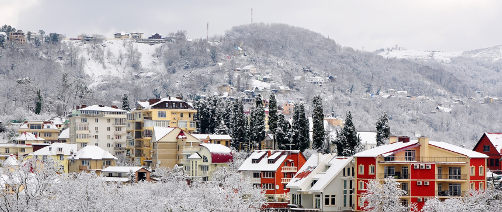 Winter landscape of Sochi